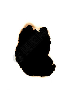 纸上燃烧的洞烧伤黑色卷曲边界白皮书破坏背景图片