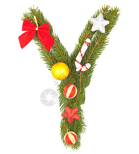 圣诞节字母庆典食物装饰假期礼物甘蔗枝条叶子松树艺术高清图片