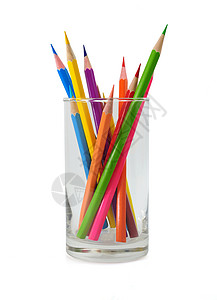 彩色铅笔蜡笔教育玻璃颜色背景图片