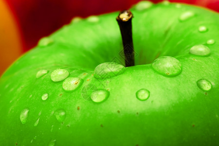 苹果墙纸新鲜绿苹果宏观照片水果液体季节厨房水滴食物营养饮食果汁蔬菜背景