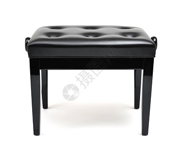 主席 椅子黑色木头皮革钢琴椅背景图片