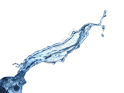 水喷水白色宏观运动流动液体波纹飞溅瓶子海浪高清图片