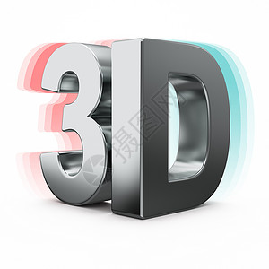 3D立体拼图白色上的金属 3D 字词视频合金红色立体声数字网络青色字母插图格式背景