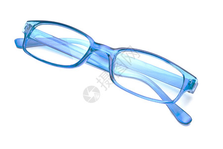 蓝眼镜宏观眼睛镜片阴影阅读金属医疗框架塑料反射背景图片