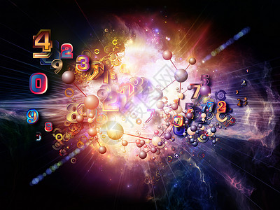 多彩多彩数字技术圆圈信息技术化学逻辑原子代码作品计算机电脑科学背景图片