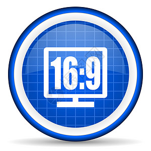 16 9 在白色背景上显示蓝色光滑图标背景图片