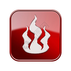 红色火焰图标Fire 图标红色 在白色背景上隔离背景