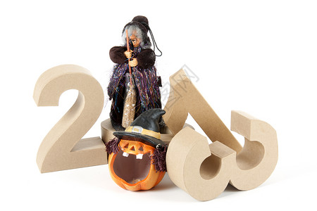 万圣节巫师2013年3D页数字数据问候语时间庆典新年季节白色假期创造力背景