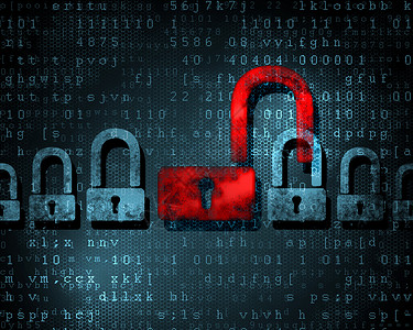 可锁定带有锁定的安全安全概念屏幕钥匙数字化网络犯罪授权展示蓝色配饰防火墙背景
