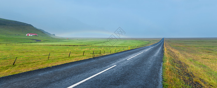 永不消失的彩虹著名的冰岛环路旅行观光天空旅游戒指蔬菜风景彩虹农村峡湾背景
