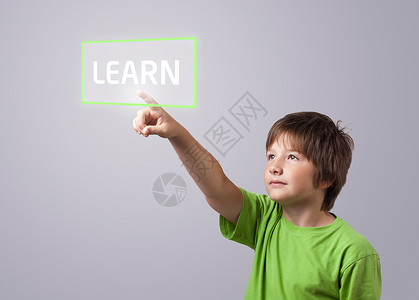 learn触摸LEARN按键的孩子童年教育触摸屏笔记电脑进步图书手指学习学校背景