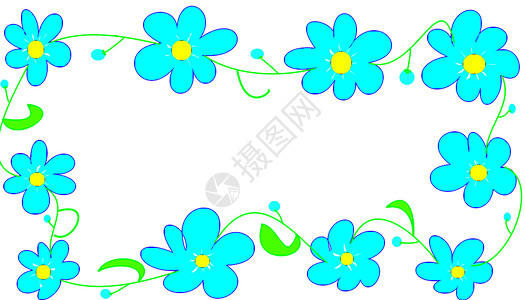 花朵植物残像绘画插图明信片背景图片