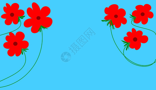 花朵植物红色装饰残像风格背景图片