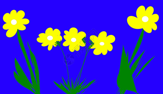 黄色花朵风格装饰植物背景图片