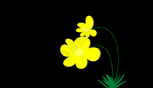 黄色花朵装饰残像植物风格背景图片