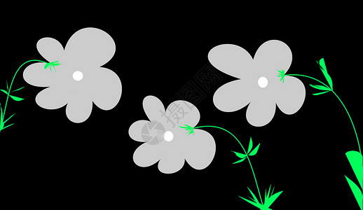 花朵装饰残像风格植物插图背景图片