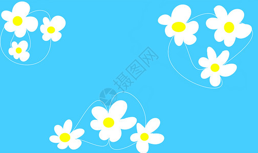 花朵明信片残像植物插图风格装饰背景图片