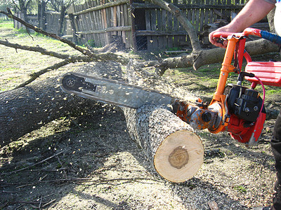 树与人素材与汽油锯一起工作的人设施技术日志电路锯末男人木柴单元光束命令背景