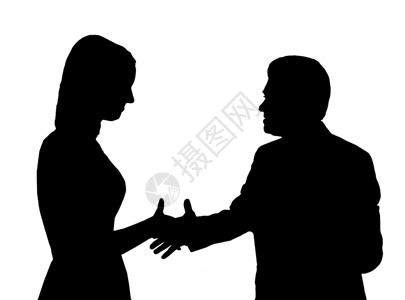 男人向年轻女子握手的休眠图工作青春期利润商务光束假期演讲黑暗公告修辞背景