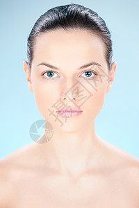 清洁皮肤妇女黑发化妆品女士背景图片