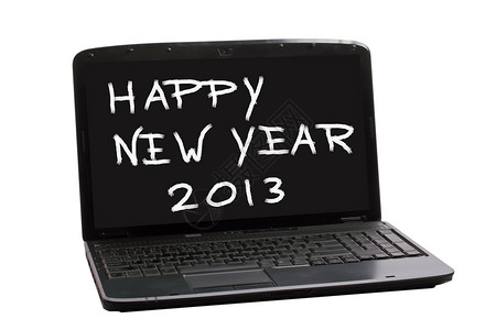 2013年新年快乐字母电脑新年笔记本技术屏幕假期庆典粉笔背景图片