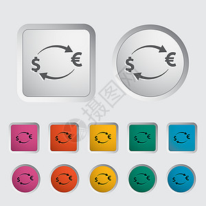 抽象金融图货币兑换单一图标卡片购物商业贸易按钮现金蓝色绘画插图市场背景
