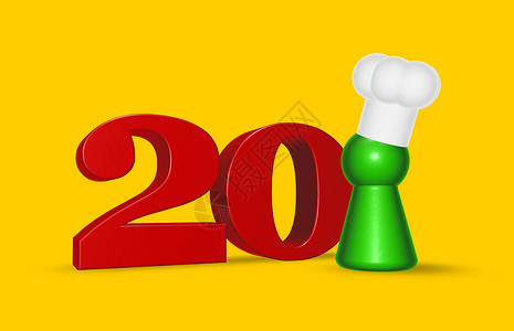 20号厨师食物烹饪食谱插图生日数学帽子餐厅令牌面包背景图片