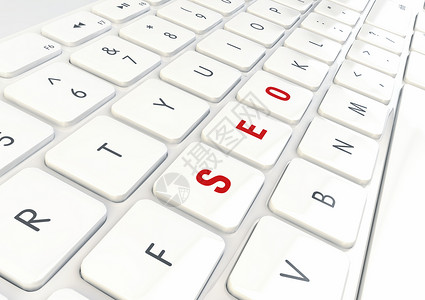 键盘上的SEOSeo 概念 - 在白色闪光键盘上写入的单词背景
