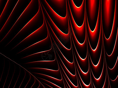 红色曲线光效可塑性皮肤屏幕墙纸黑色反射设计肋骨曲线塑料海浪红色背景