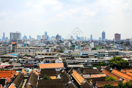 来自泰国金山的曼谷总景象城市办公室中心天空生活民众街道文化全球风景背景图片