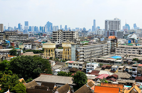 来自泰国金山的曼谷总景象中心办公室旅行风景生活民众场景天空城市财富背景图片
