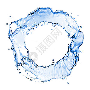 圆气泡白上孤立的圆水喷洒圆圈波纹飞溅运动宏观环境水滴温泉流动美丽背景