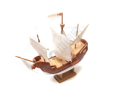 小海盗帆船船舶复制品车辆双桅玩具古董运输纪念品乡愁爱好旗帜背景