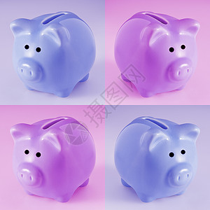 收颜色猪头银行设计退休情况财富硬币口袋银行业制品存钱罐投资储蓄背景