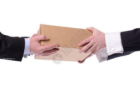 盒子人壁纸航运两个人商务水平纸板对象影棚人士白色交易棕色背景
