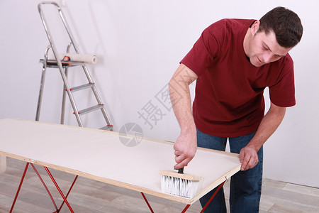 人工织板壁纸工作衬衫画架胶合装饰公司桌子花岗岩楼梯工人背景图片