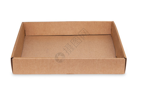 纸板质地白色背景的纸板盒船运纤维板商业瓦楞包装货物纸板棕色水平贮存背景