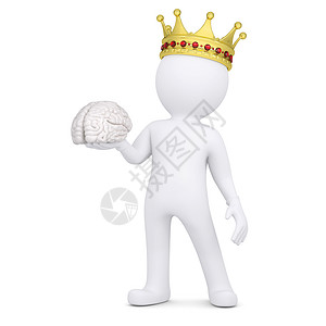 富有知识的大脑3个白人戴皇冠保持大脑背景