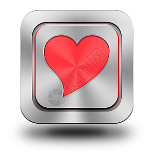 心率图红心铝光亮的图标按钮金属身体脉冲病人监视器曲线展示活力频率背景
