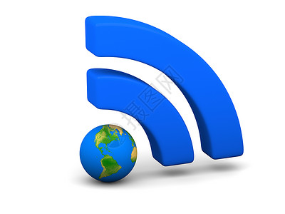 蓝色无线Fi符号上网行星网络地球插图互联网网吧热点白色背景图片