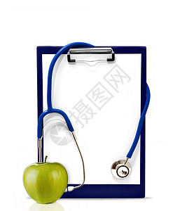 立管镜和绿苹果背景图片