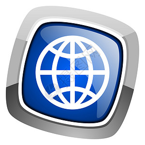地球仪图标地球图标正方形旅行技术地理商业全世界电讯经络合金按钮背景