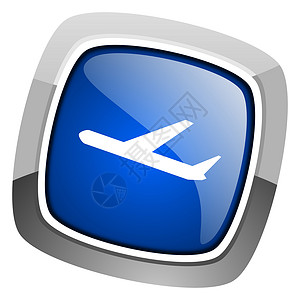 ICON飞机更改图标钥匙商业蓝色船运喷射正方形按钮航空运输公司背景