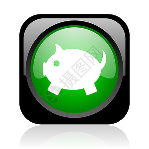 pig 银行黑绿平方网的光亮图标网站储蓄银行业钥匙投资互联网收益小猪兴趣横幅背景