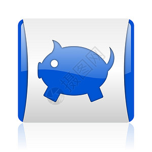 图标银行pig 银行蓝方网络光亮的图标投资兴趣交换收益现金蓝色存钱罐商业小猪互联网背景