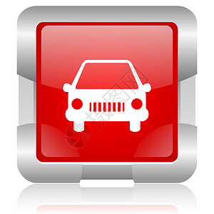 吉普车图标红色正方圆网灰色图标交通网站旅行驾驶服务速度车辆商业维修作坊背景