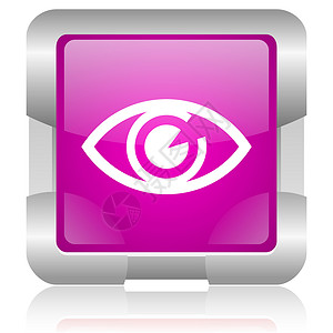 眼睛图粉红色平方网络光亮图标眼科配镜师正方形按钮医生互联网医疗网站眼睛科学背景