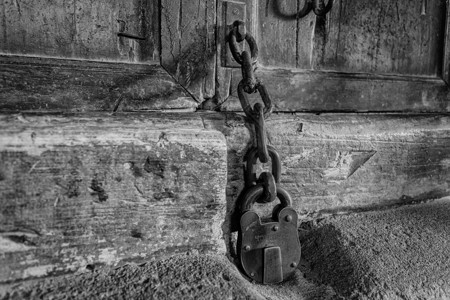 旧门锁安全框架挂锁领带钥匙背景图片