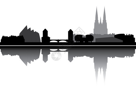 斯特拉斯堡天线黑色建筑物商业白色城市酒店插图摩天大楼景观城市生活背景图片