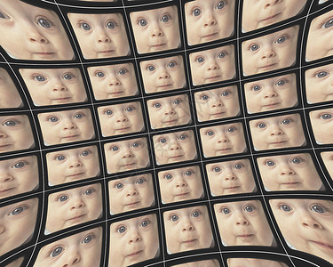 显示婴儿面部的扭曲视频屏幕Name高清图片